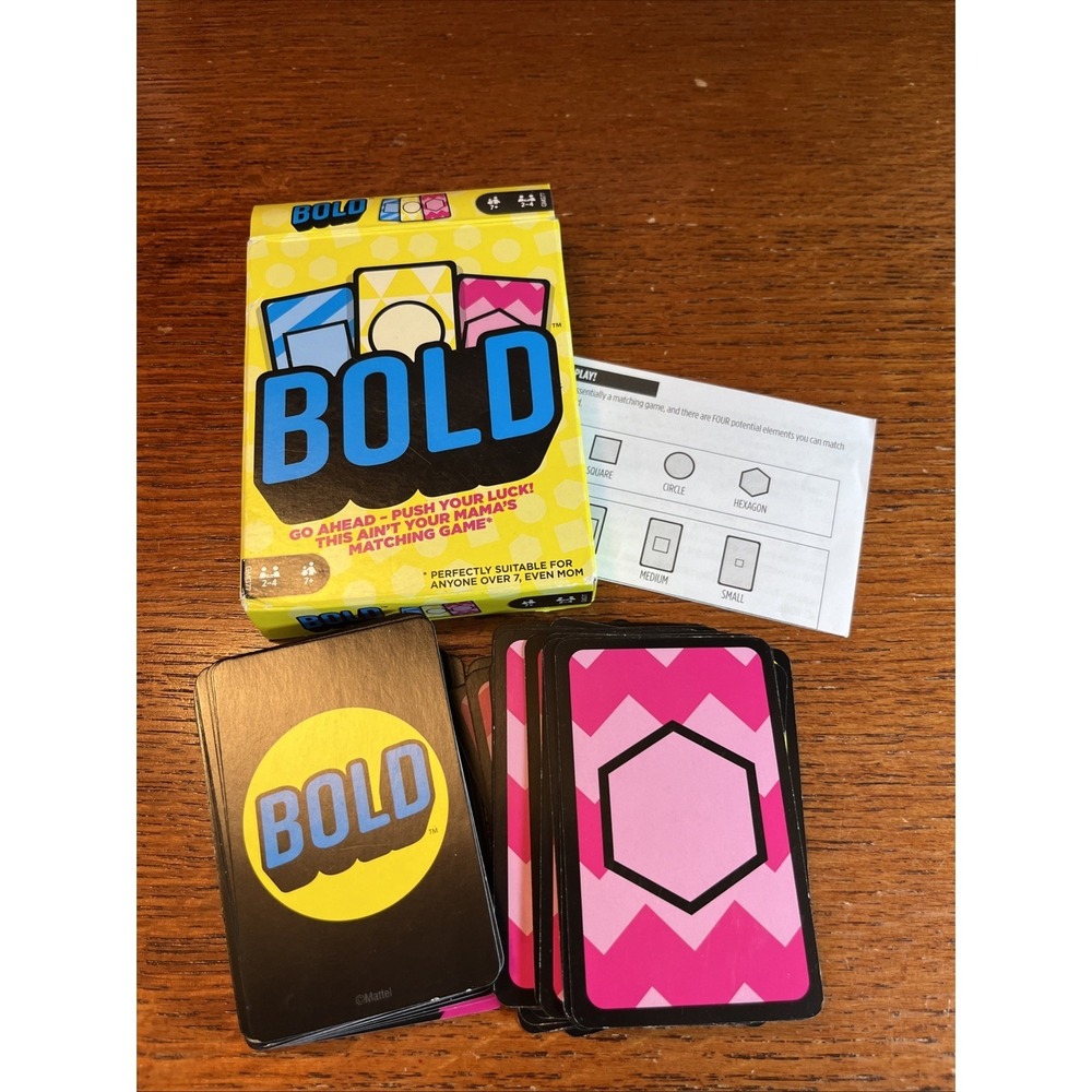 Bold Card Game Complete Mattel 2019 Memory Matching Family Game Risk Reward Used